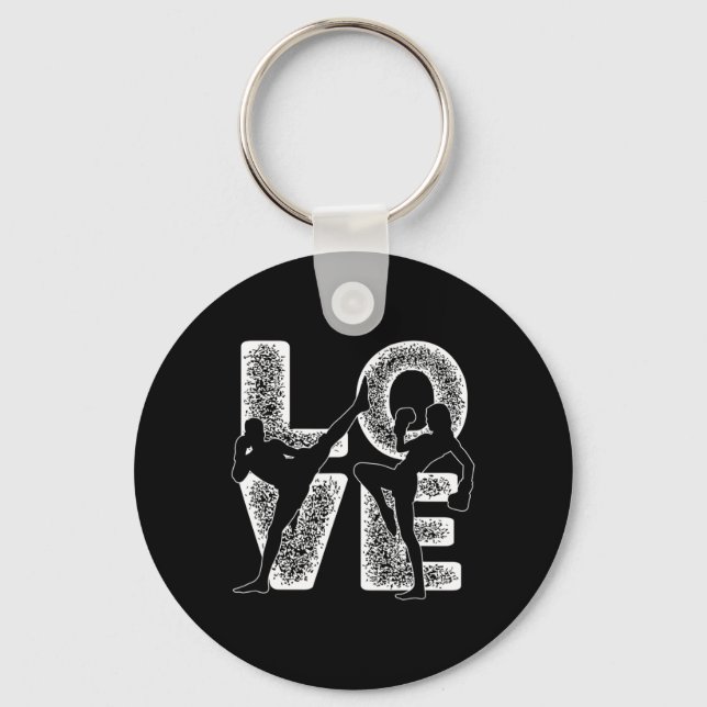 Porte-clés Thème graphique Muay Thai Love Word Design graphiq (Recto)