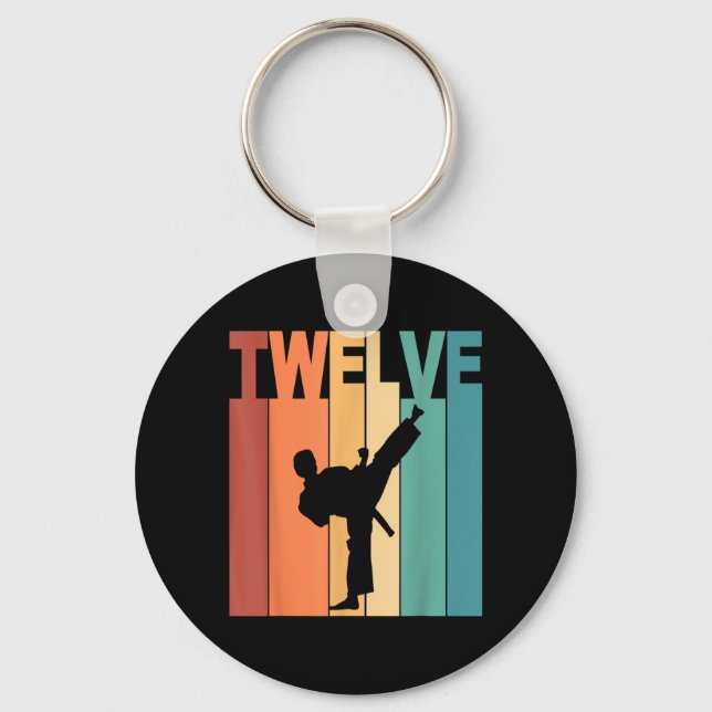 Porte-clés Thème Karaté Taekwondo 12e Anniversaire 12 Ans (Recto)