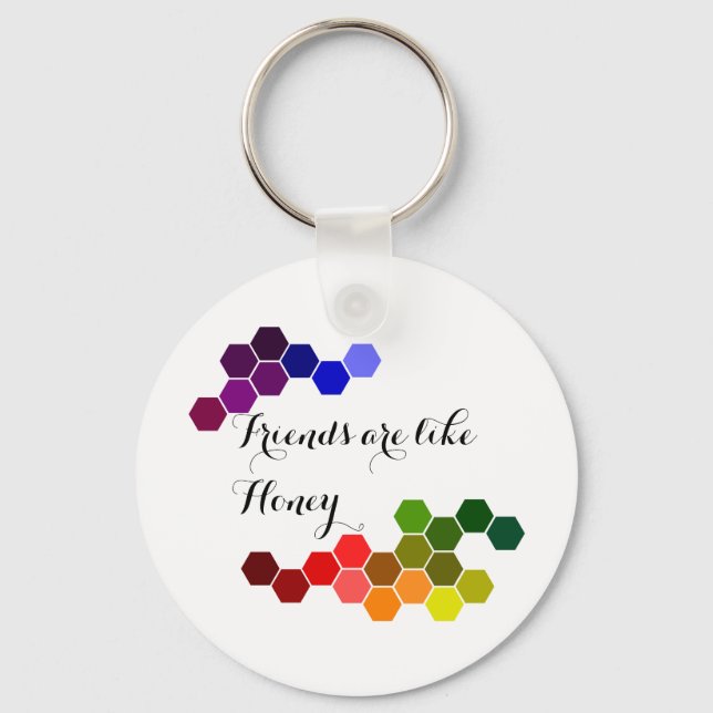 Porte-clés Thème Miel Avec Mots Positifs (Recto)
