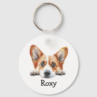 Porte-clés Thème personnalisé Gold Corgi