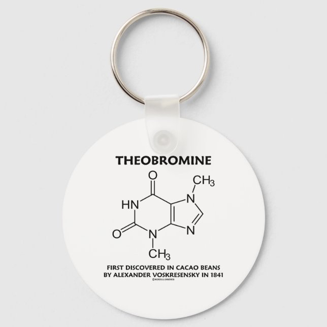 Porte-clés Théobromine Découverte Pour La Première Fois Dans  (Recto)