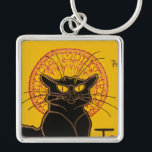 Porte-clés Theophile Steinlen - Le Conversation Noir Vintage<br><div class="desc">Poster vintage pour une visite du Conversation Noir (Chat noir) - Le théophile Alexandre Steinlen,  1896</div>