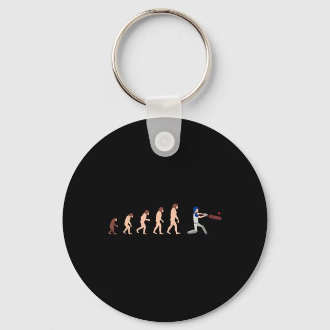 Porte-clés Théorie de l'évolution Joueur de cricket Drôle  (Recto)