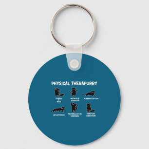 Porte-clés Thérapie physique de chat drôle Puns de therapurry
