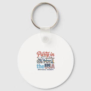 Porte-clés Thérapie physique fête aux États-Unis Vintage T-Sh