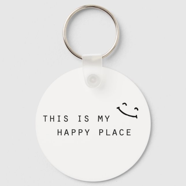 Porte-clés thiis my happy place moy design (Recto)