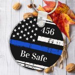 Porte-clés Thin Blue Line Personalized Badge Number Police<br><div class="desc">Personalized Thin Blue Line Keychain for police officers and law enforcement . Personalize with Officer's badge number. This personalized police keychain is perfect for police academy graduation gifts to newly graduated officers, or police department gifts. COPYRIGHT © 2020 Judy Burrows, Black Dog Art - All Rights Reserved. Thin Blue Line...</div>