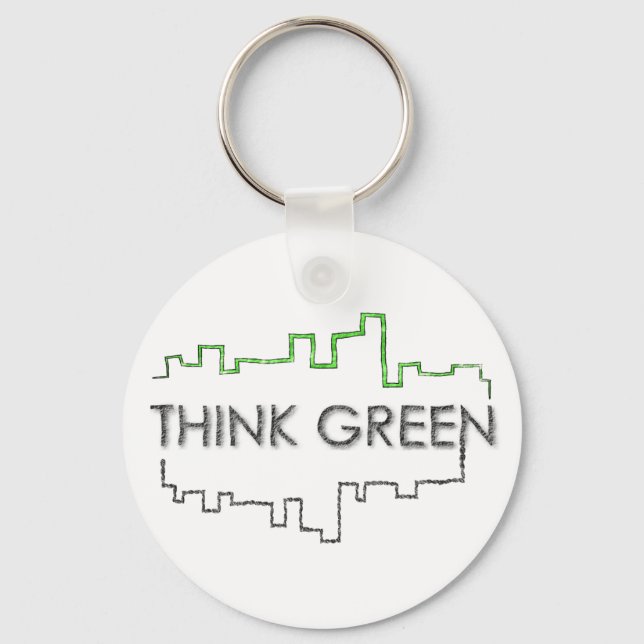 Porte-clés Think Green City Skyline Design | Keychain (Recto)