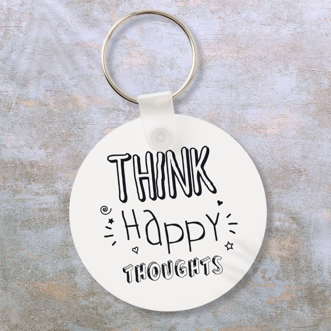 Porte-clés Think Happy Thoughts  Inspirational (Think Happy Thoughts Positive Inspirational Keychain)