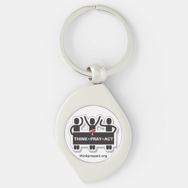 Porte-clés Think+Pray+Act Keychain (Devant)