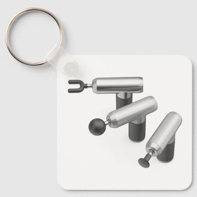 Porte-clés Three massage guns with different massage heads (Recto)