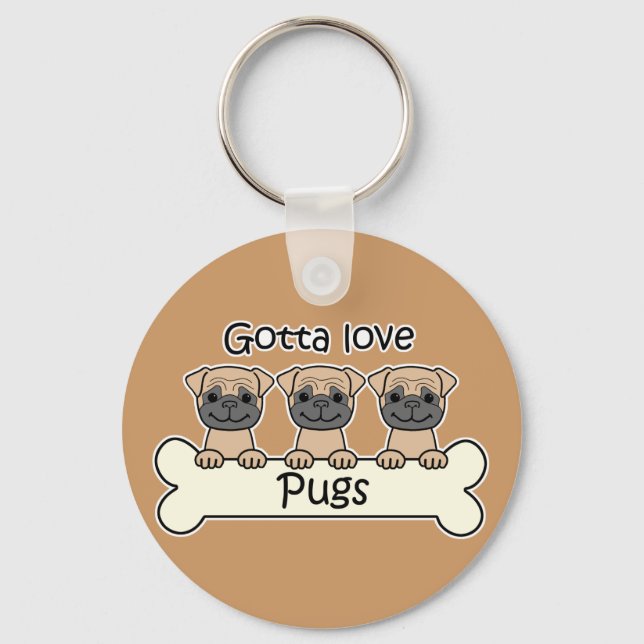 Porte-clés Three Pugs (Recto)