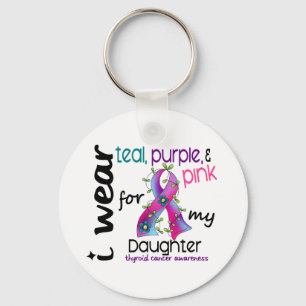 Porte-clés Thyroid Cancer I Wear Ribbon For My Daughter 43