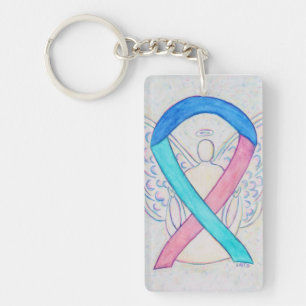 Porte-clés Thyroïde Cancer Sensibilisation Ruban Angel Porte