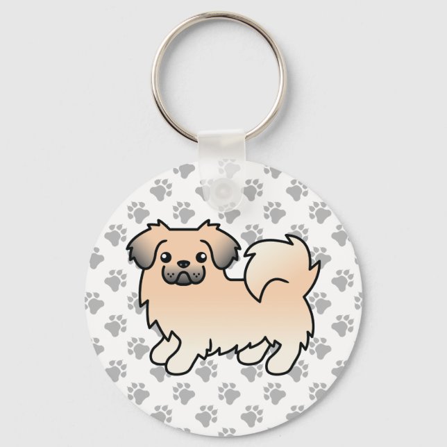 Porte-clés Tibétain Spaniel couleur sable crème Chien de dess (Recto)