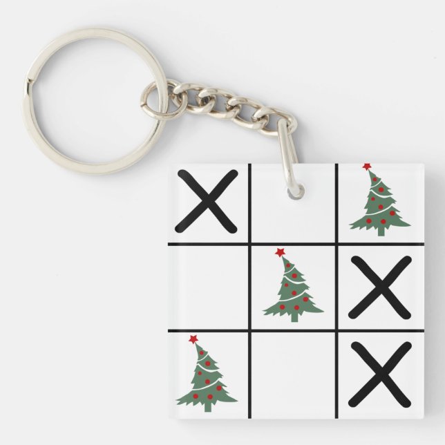 Porte-clés Tic Tac Toe de Noël (Devant)