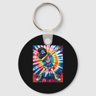 Porte-clés Tie Dye Cute Dabbing Pom-pom girl Danse Cheerleadi