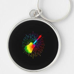 Porte-clés Tie Dye Guitare Design Guitariste coloré