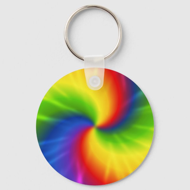 Porte-clés Tie Dye Motif arc-en-ciel (Recto)