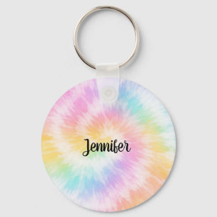 Porte-clés Tie-Dye Rose Pâle Girly Chic