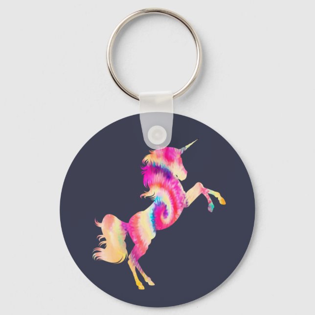 Porte-clés Tie Dye Unicorn (Recto)