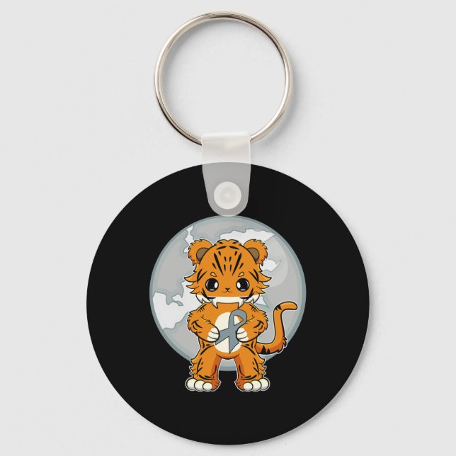 Porte-clés Tiger Anime Chat Dyslexie Sensibilisation (Recto)
