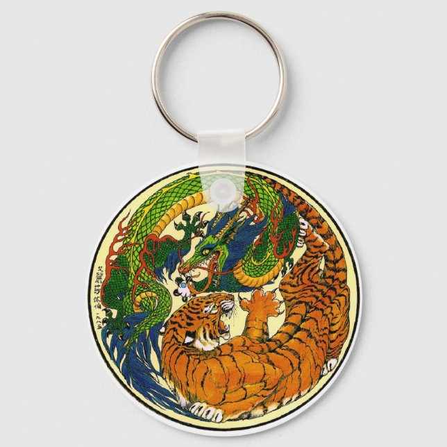Porte-clés Tiger & Dragon Yin Yang (Recto)