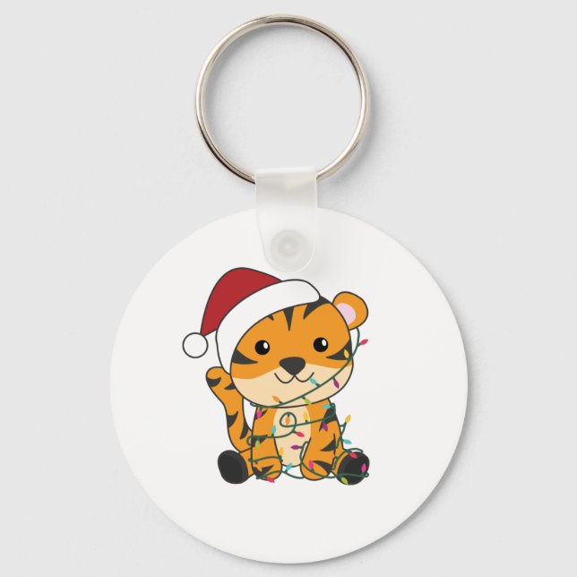 Porte-clés Tiger Noël Neige hiver Animaux Tiger (Recto)