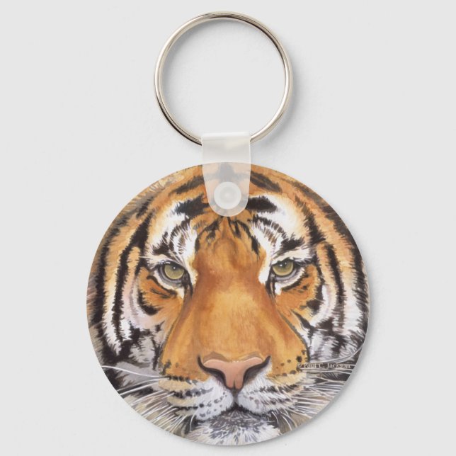 Porte-clés "Tiger Spot" sur blanc, aquarelle (Recto)