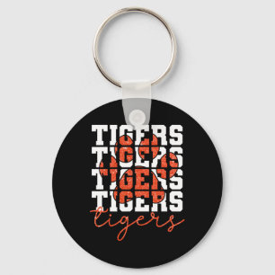 Porte-clés Tigers Vintage Nom de l'école de sport Esprit Reto