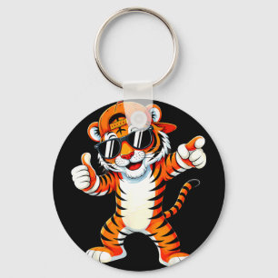 Porte-clés Tigre avec lunettes de soleil tigre animal tigre h