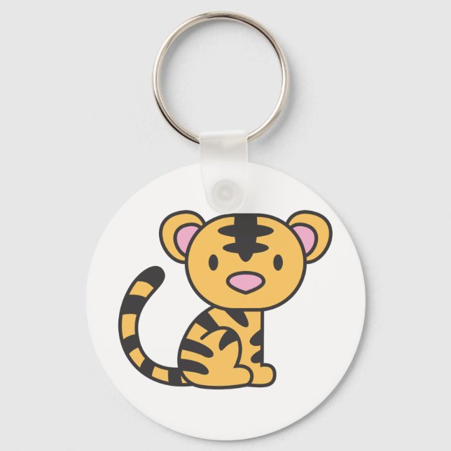 Porte-clés Tigre Bébé Cute Sur Mesure Assis (Recto)