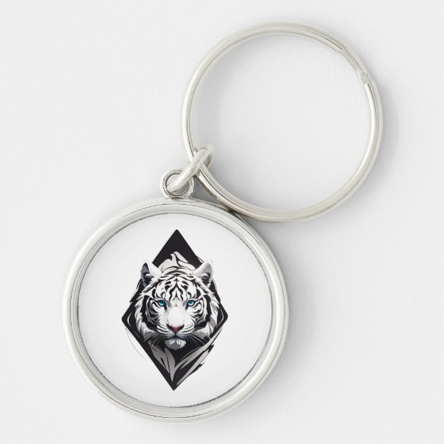 Porte-clés Tigre Blanc (Devant)