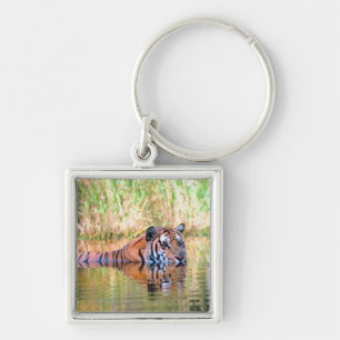 Porte-clés Tigre dans le lac