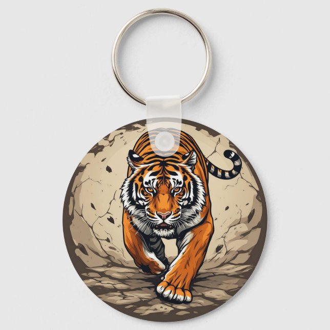 Porte-clés Tigre de charge puissant (Recto)