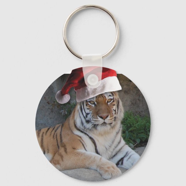 Porte-clés Tigre du Bengale de Noël (Recto)