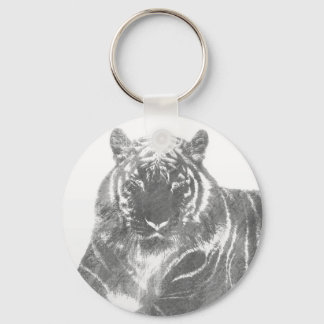Porte-clés Tigre noir et blanc