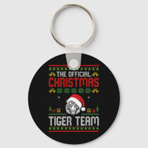 Porte-clés Tigre portant un chapeau de Père Noël Lumières de