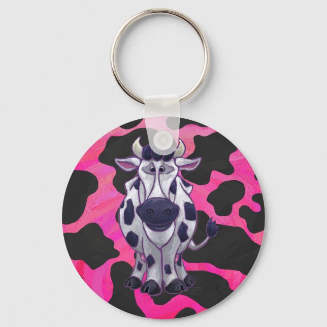 Porte-clés Tigre Sauvage Noir et Rose (Recto)