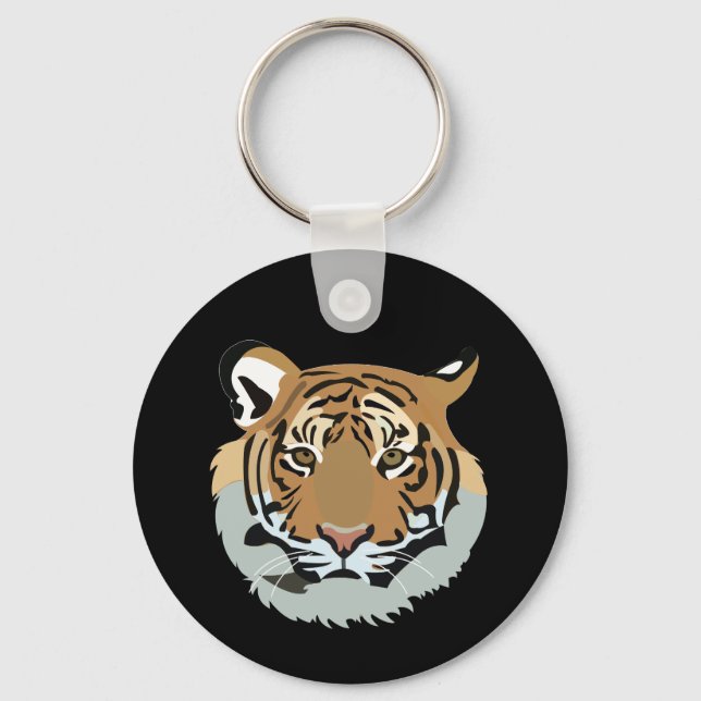 Porte-clés Tigre tête visage animal sauvage tigre (Recto)