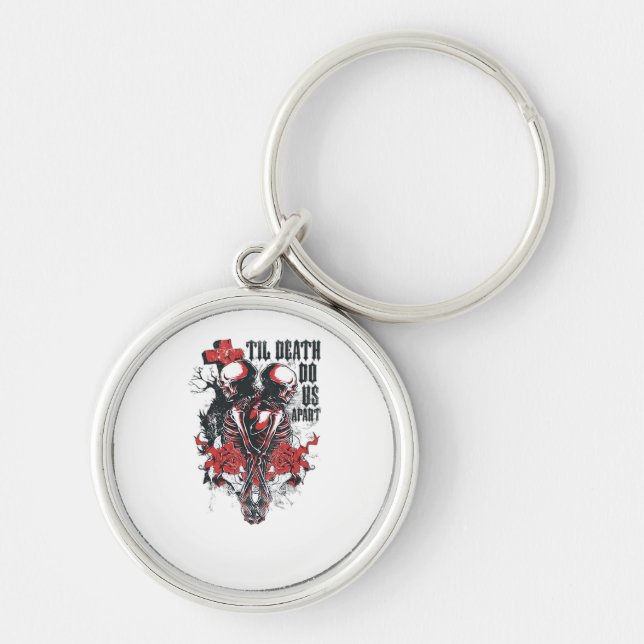 Porte-clés Till Death Do Us Part - Minimalist Skeleton Art Fo (Devant)