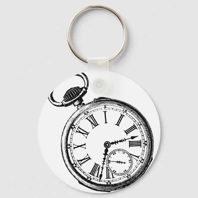 Porte-clés Tilting Clock Pocket Watch Face Timepiece (Recto)