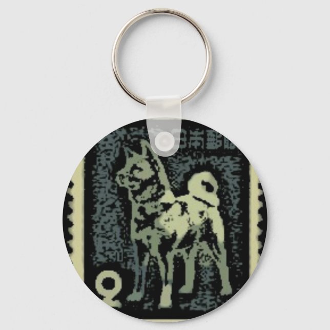 Porte-clés Timbre Akita (Recto)