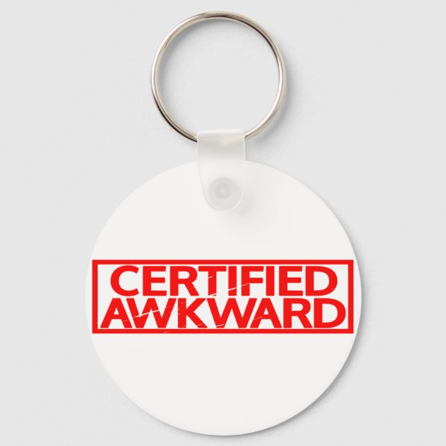 Porte-clés Timbre Awkward Certifié (Recto)