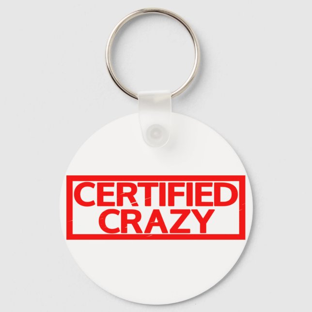 Porte-clés Timbre Crazy certifié (Recto)