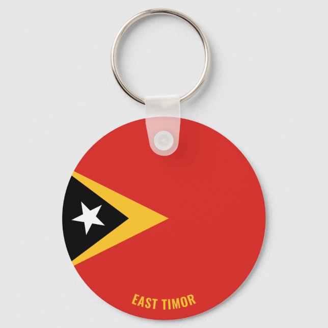 Porte-clés Timor Oriental Drapeau de charme patriotique (Recto)