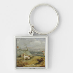Porte-clés Tir de grouse (huile sur la toile)