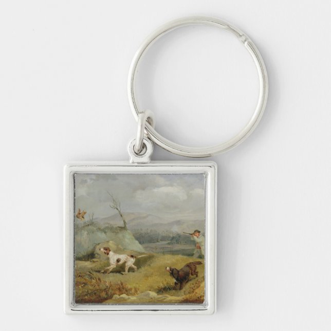 Porte-clés Tir de grouse (huile sur la toile) (Devant)