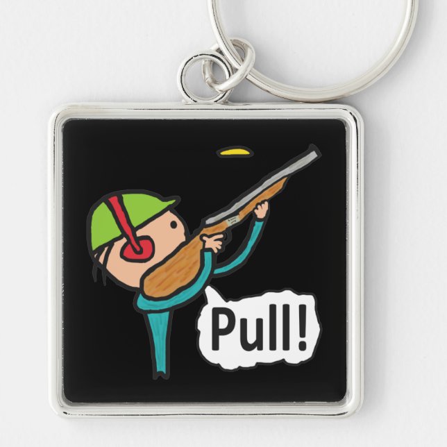 Porte-clés Tir sur le piège de Pigeon d'argile (Devant)