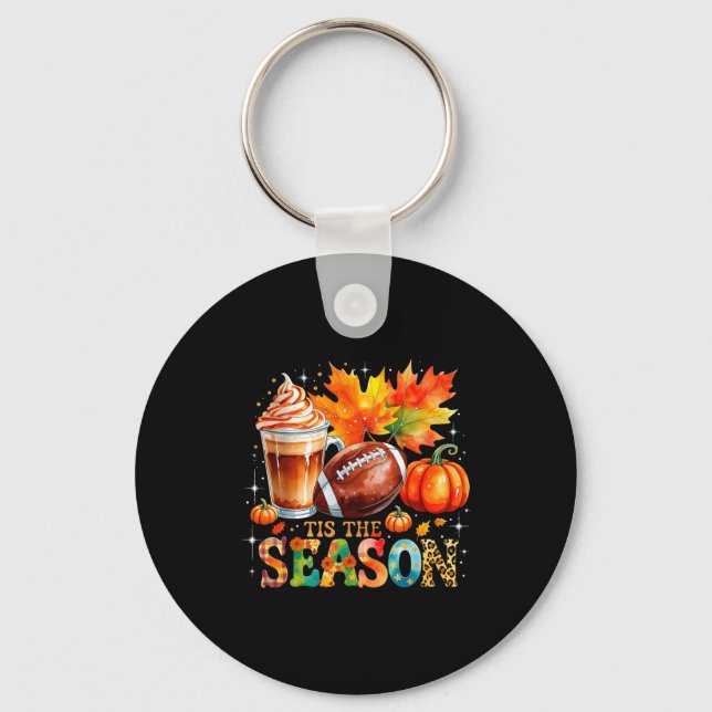 Porte-clés Tis The Season Fall Coffee Football Autumn Gift  (Recto)